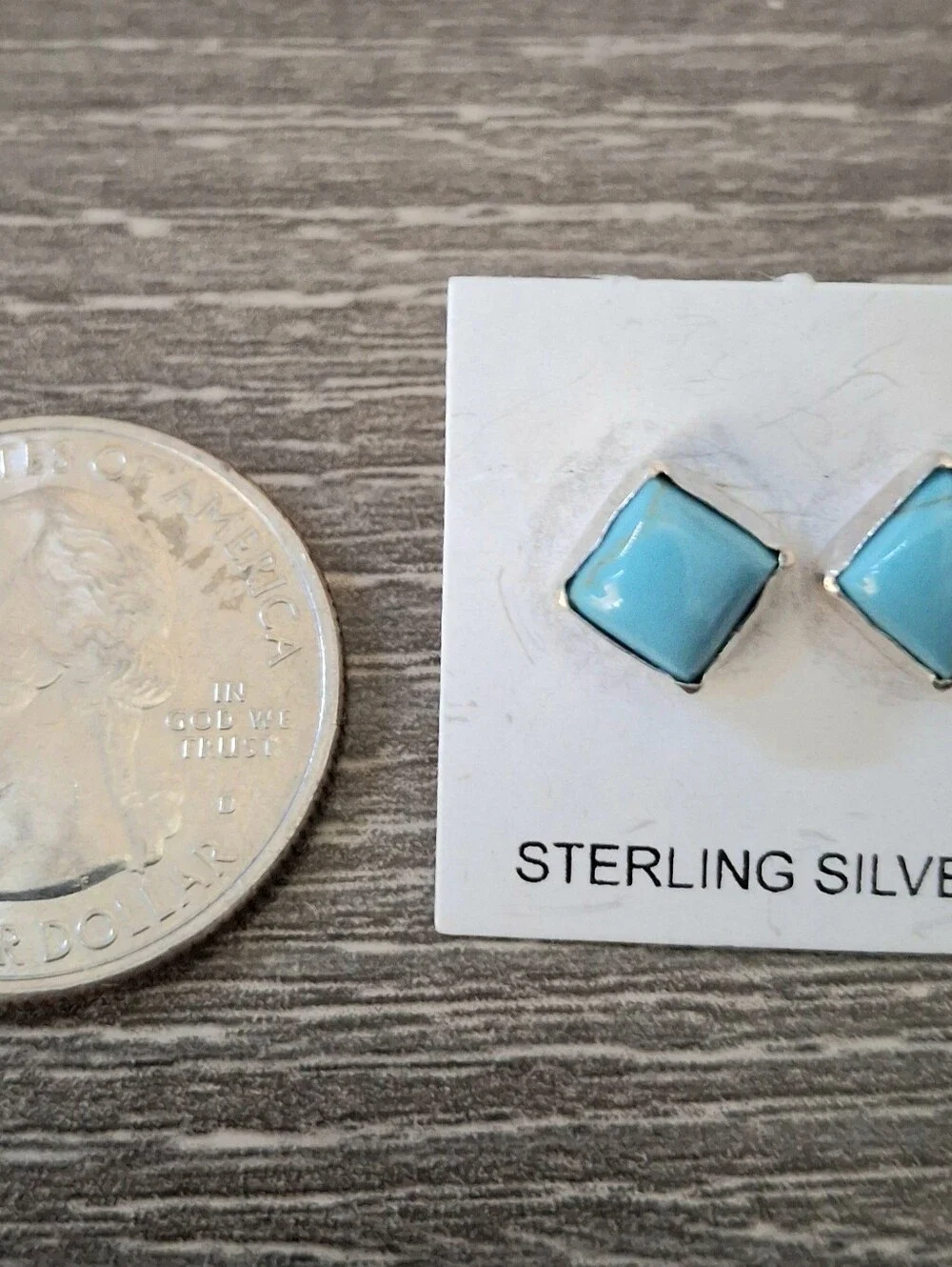 Earrings Turquoise Sterling Silver Studs